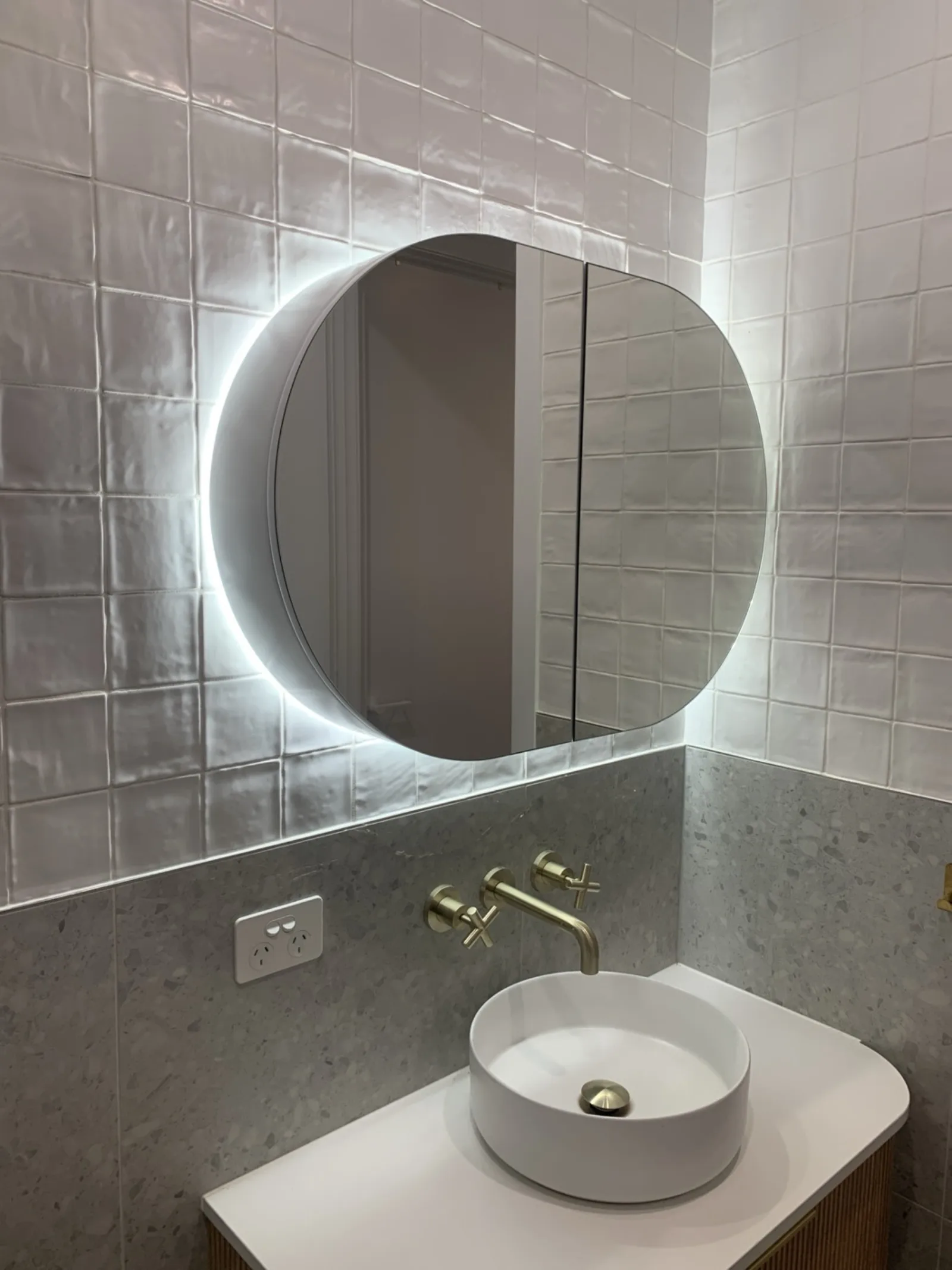 Finished bathroom vanity by JT Handyman in Reservoir