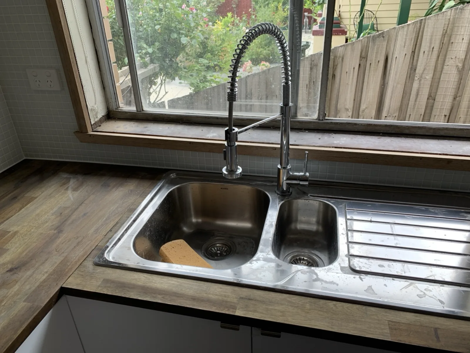 Kitchen sink with new gooseneck tap by JT Handyman in Brunswick East