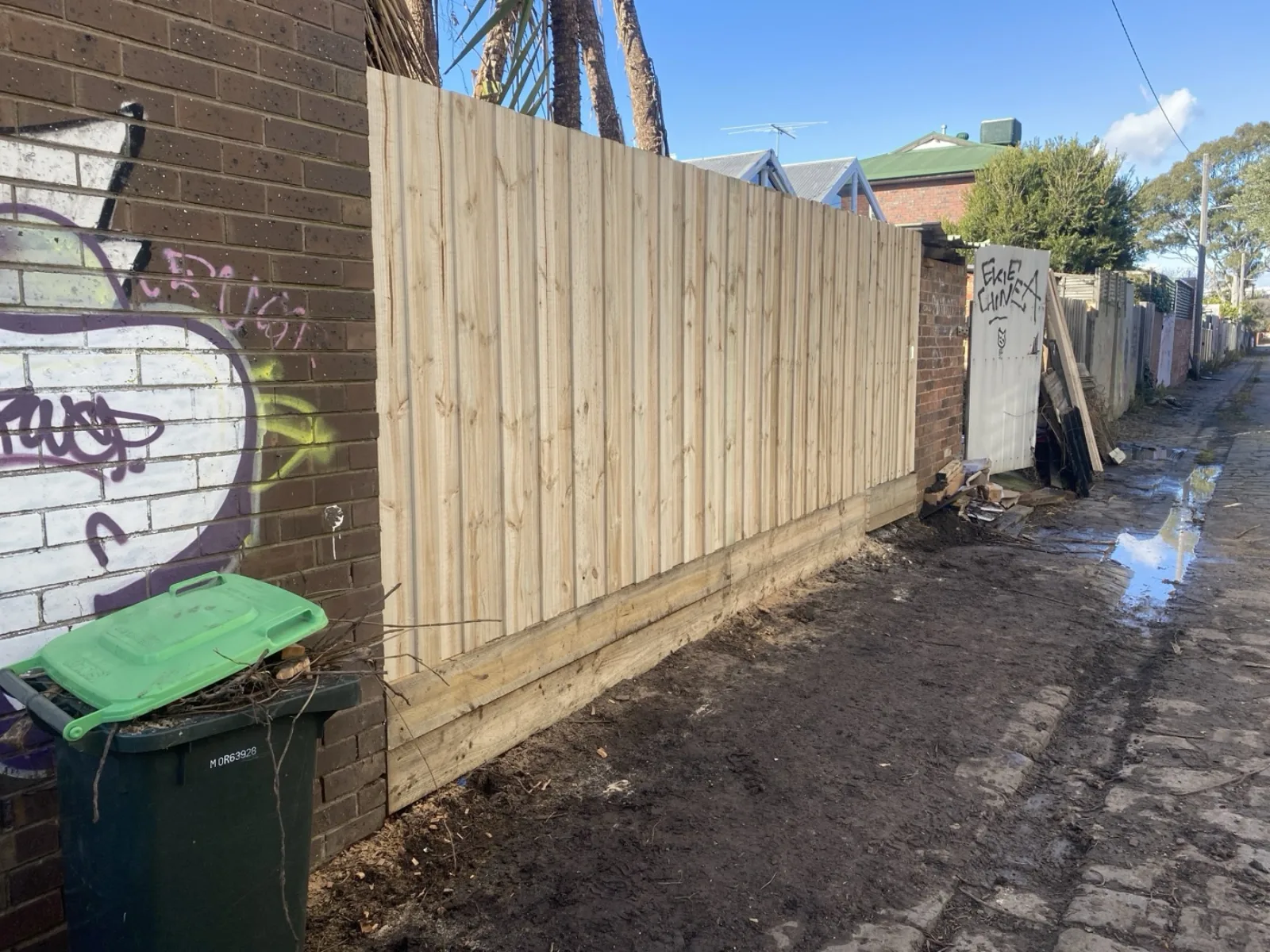 New timber paling fence by JT Handyman in Brunswick