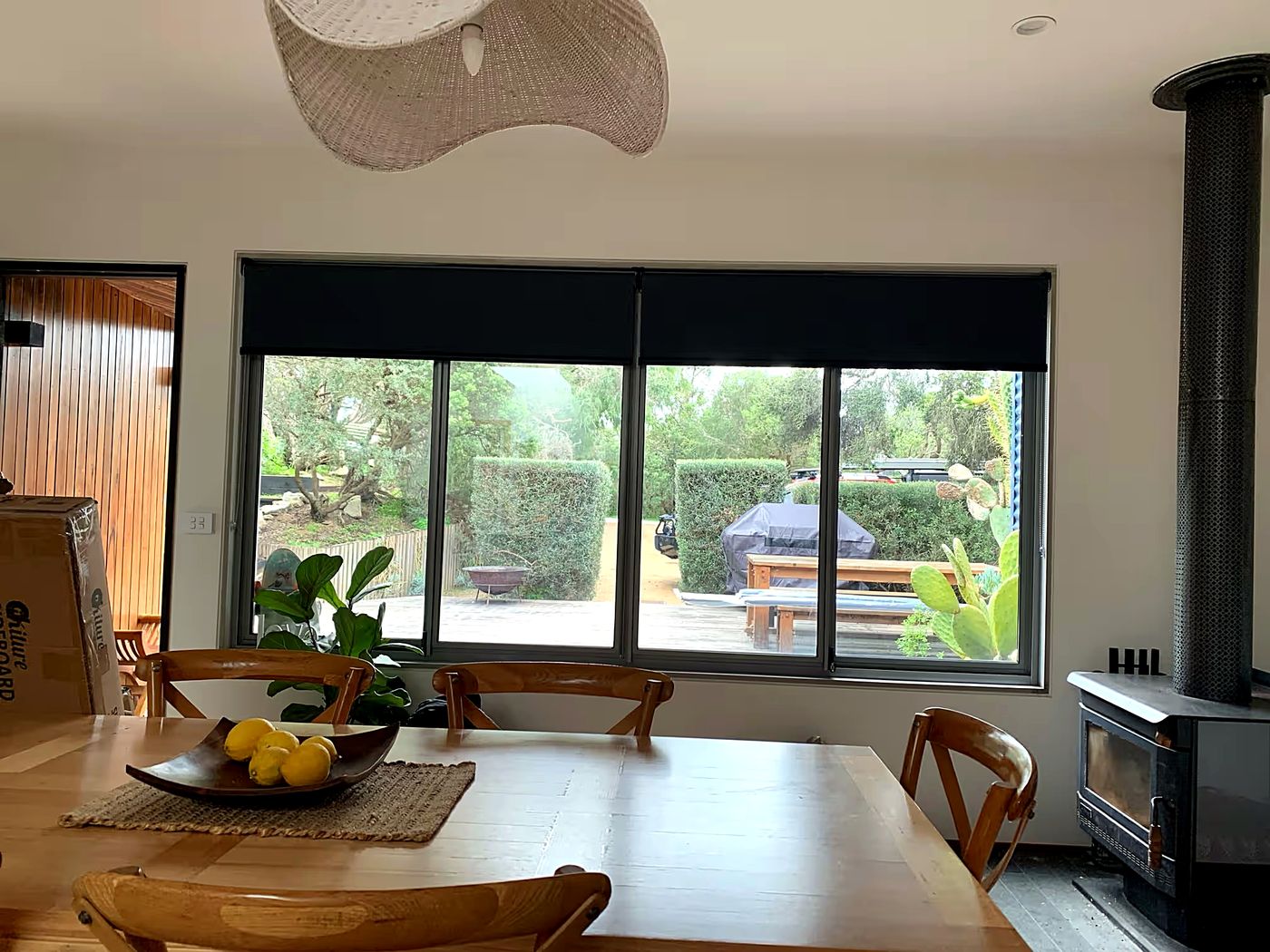 Roller blinds on a sliding window by JT Handyman in Saint Andrews Beach