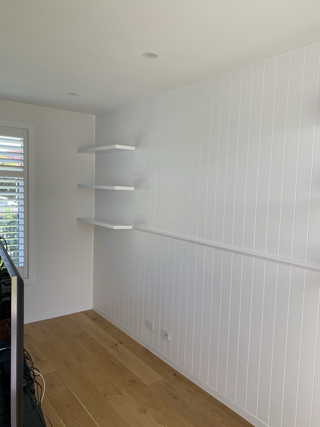 VJ panelling and floating shelves by JT Handyman in Pascoe Vale